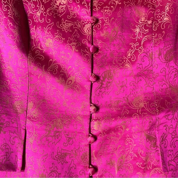 Donna Morgan Vintage Silk Blend Floral Print Fully Lined Jacket Skirt Set Suit - Picture 5 of 16